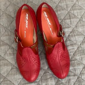 Red leather heels